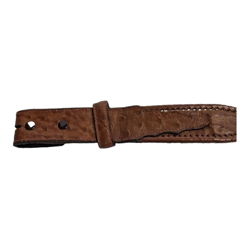 Vintage Leather Conch Scalloped Medallion Western Belt, 45-52